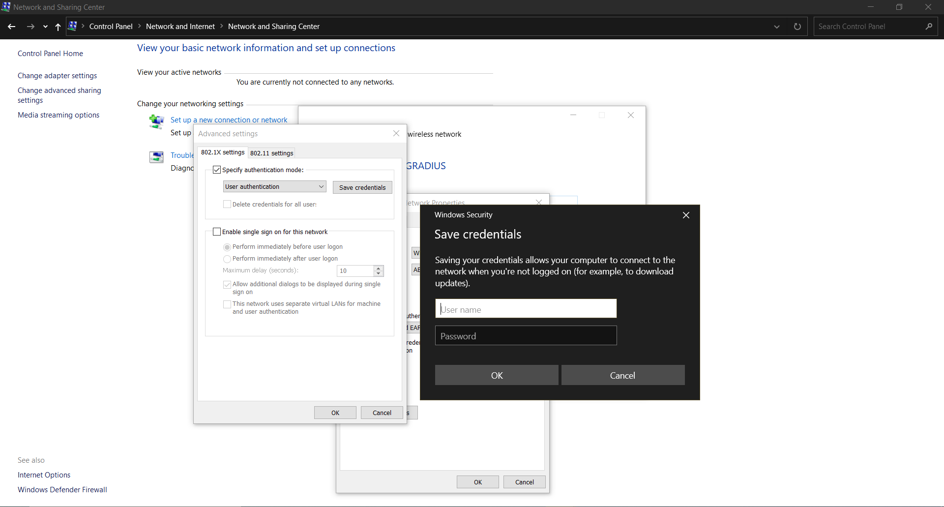 Advanced Settings And Save Credentials